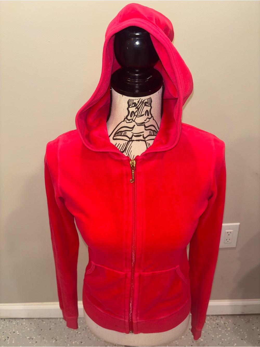 Juicy Couture Hot Pink J-Zipper Hoodie, Women’s Size Medium - Preowned